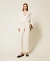 Twinset Pantalon Cigarette Avec Pli Marqué In Multi
