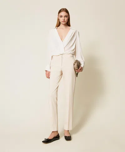 Twinset Pantalon Cigarette Avec Pli Marqué In Multi
