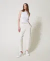 Twinset Pantalon Cigarette En Scuba In White