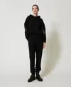 Twinset Plush Fabric Joggers In Black