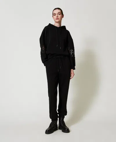Twinset Pantalon De Jogging En Molleton In Black