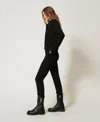 Twinset Pantalon Droit Avec Pinces In Black