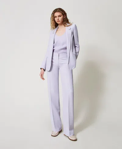 Twinset Pantalon Droit Avec Poches In Blue