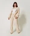 Twinset Pantalon Évasé En Crêpe In Neutral