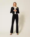 Twinset Pantalon Évasé En Maille In Black