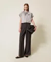 Twinset Pantalon Palazzo Avec Plis In Multi