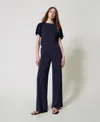 Twinset Pantalon Palazzo En Jersey In Blue