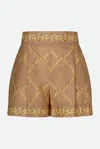 Twinset Twin Set Printed Poplin Shorts In Brown