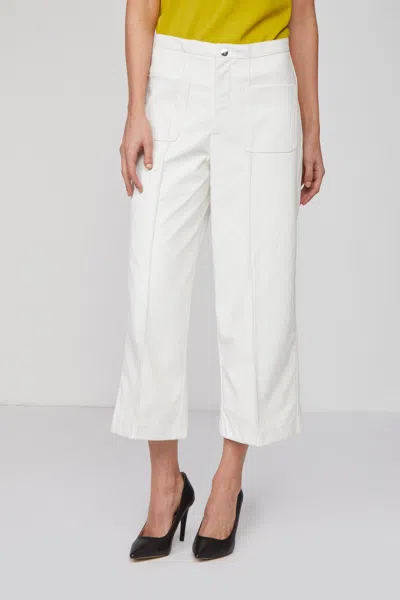 Twinset Pantalone Bianco Pelle