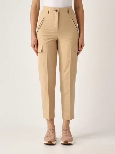 Twinset Pantalone Cargo Trousers In Beige