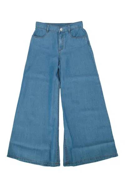 Twinset Kids' Pantalone Denim In Blue