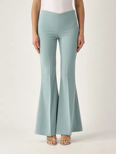 Twinset Trouseralone Flare In Crepe Fluido Trousers In Carta Da Zucchero