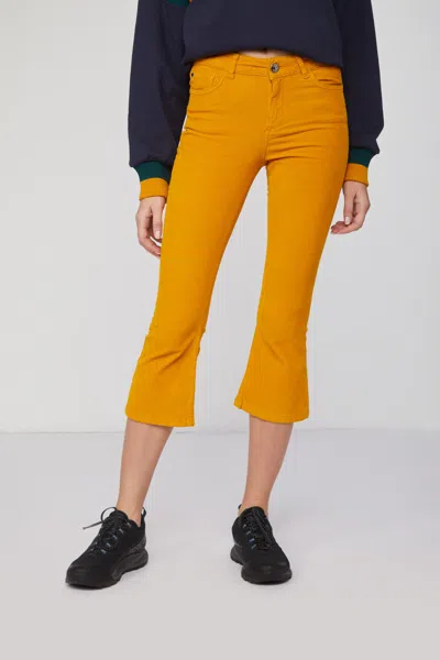 Twinset Pantalone Flare Senape In Oro