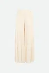 Twinset Pantalone In Georgette Bianco In Bianco