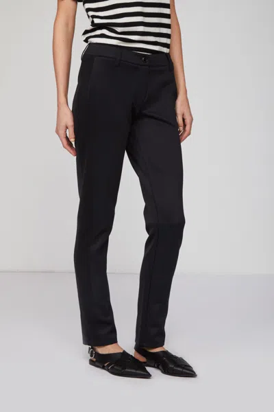 Twinset Pantalone Nero A Gamba Dritta