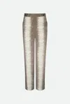 Twinset Twin-set Beige High-waisted Pants With Animalier Print In Viscose In Beige