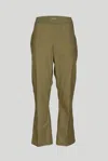 Twinset Pantalone Verde Oliva A Vita Alta In Verde