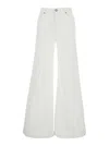 Twinset White Pants With Wide Leg And Logo Patch On The Rear In Cotton Woman In White