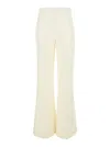 TWINSET WHITE FLARED PANTS IN LINEN BLEND WOMAN