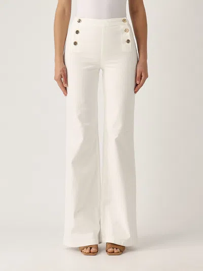 Twinset Pantalone Wide Leg Trousers In Bianco