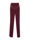 Twinset Chain-embellished Trousers In Red