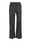 Twinset Twin-set Black Pants With Elastic Waistband And Logo In Eco Leather In Black