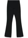 Twinset Twin-set Black Bootcut Trousers With Logo In Black