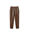 Twinset Snake-effect Cropped Trousers In Coffee/black