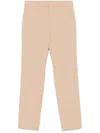 Twinset Twin-set Straight-leg Tailored Pants With Mid-rise Waist In Beige