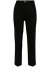 Twinset Oval-t Creased Trousers In Black  