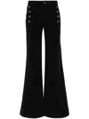 Twinset Twin-set Black Flared Pinwale Corduroy Trousers In Black  