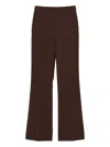Twinset High-waist Wide-leg Trousers In Soft Fabric Blend In Brown