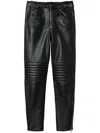 Twinset Fairfax Leather Biker Trousers In Black