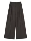 Twinset Wide-leg Trousers With Front Pleats In Burgundy