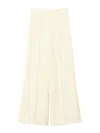 Twinset Crepe Palazzo Trousers In Cream