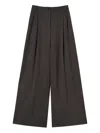 Twinset Wide-leg Trousers With Front Pleats In Gray