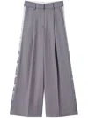 Twinset Twin-set Medium Grey Pinstripe Wide-leg Trousers In Gray