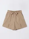 Twinset Belted Poplin Shorts In Beige
