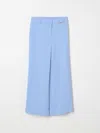 Twinset Crepe Palazzo Trousers In Gnawed Blue