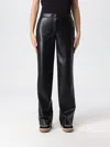 Twinset Oval T-plaque Faux-leather Trousers In Black