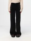 Twinset Twin-set Black Flared Pinwale Corduroy Trousers In Schwarz