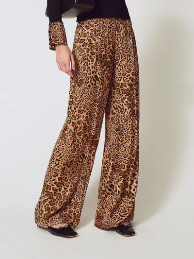 TWINSET PANTS TWINSET WOMAN COLOR MULTICOLOR,H24615005