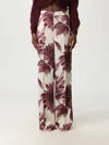 Twinset Floral Pants In Burgundy