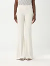 Twinset Pressed-crease Flared Trousers In Pearl