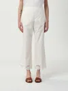 Twinset Lace Cropped Poplin Trousers