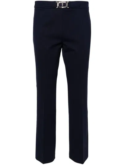 Twinset Flared Trousers In Blue