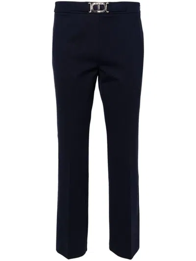 Twinset Flared Pants In Blue