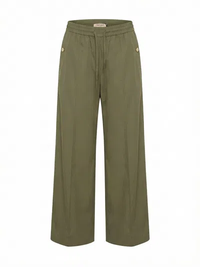 Twinset Elastic Drawstring Waist Casual Pants In Brown