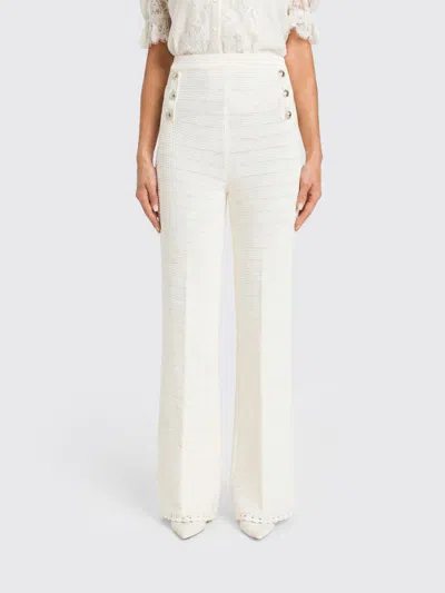 Twinset Straight Trousers In Viscose Blend In Yellow