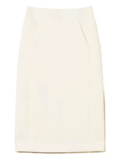 Twinset Patch-pocket Midi Skirt In White